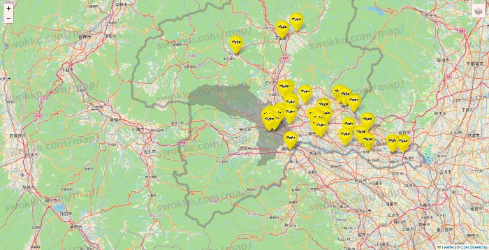 群馬県のマツモトキヨシの店舗地図