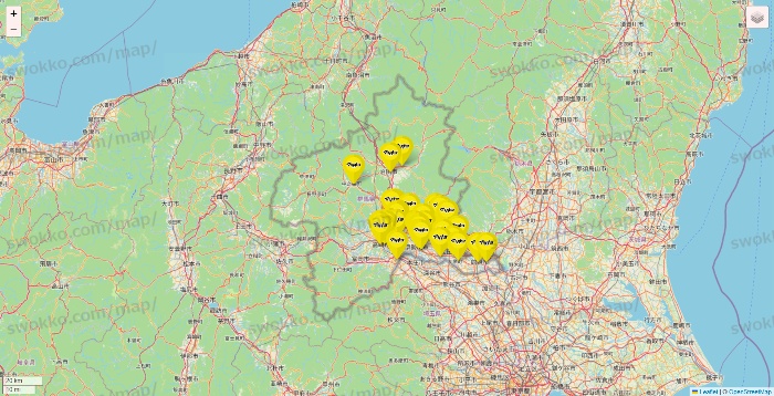 群馬県のマツモトキヨシの店舗地図