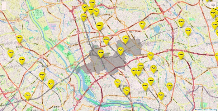 埼玉県のマツモトキヨシの店舗地図