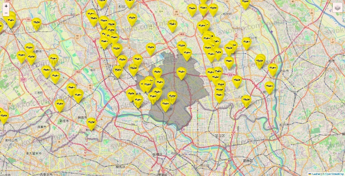 埼玉県のマツモトキヨシの店舗地図