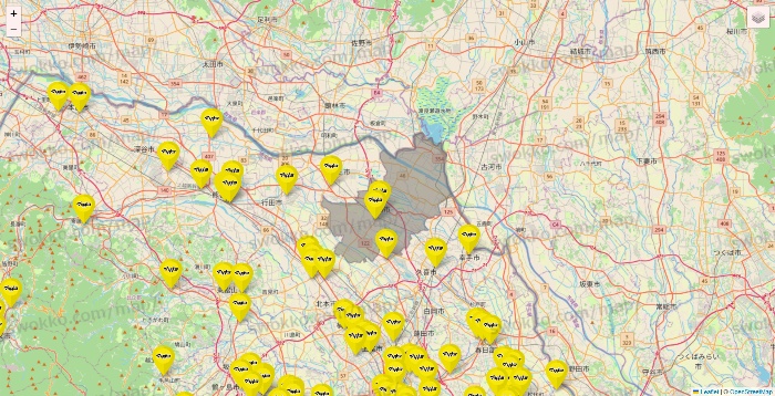 埼玉県のマツモトキヨシの店舗地図