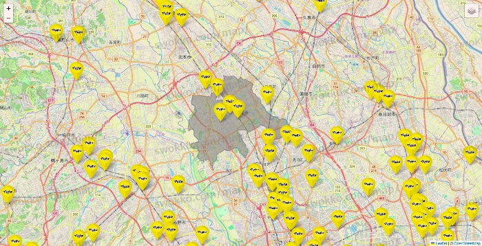 埼玉県のマツモトキヨシの店舗地図