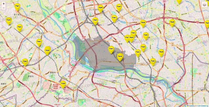 埼玉県のマツモトキヨシの店舗地図