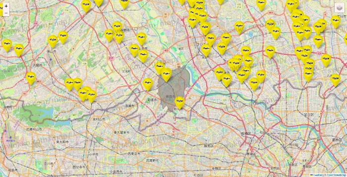 埼玉県のマツモトキヨシの店舗地図