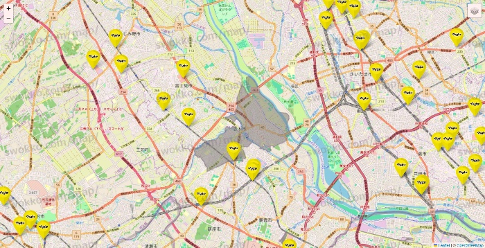 埼玉県のマツモトキヨシの店舗地図