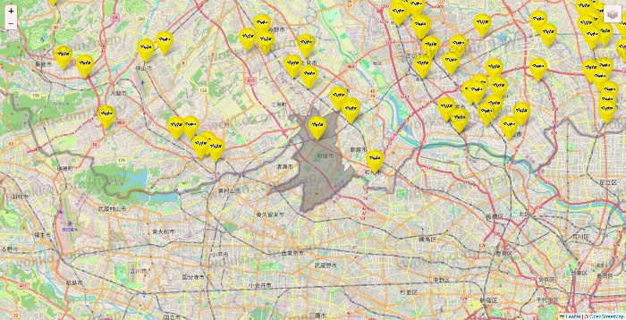 埼玉県のマツモトキヨシの店舗地図