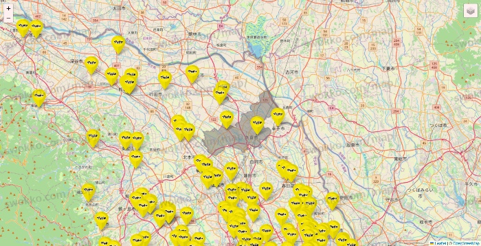 埼玉県のマツモトキヨシの店舗地図