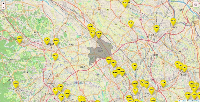 埼玉県のマツモトキヨシの店舗地図