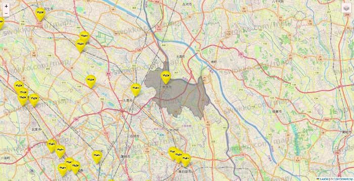 埼玉県のマツモトキヨシの店舗地図