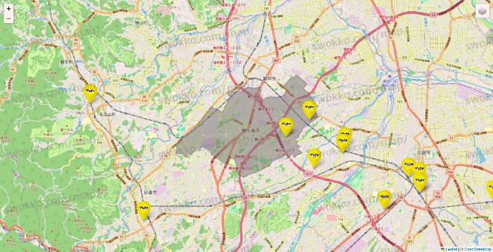 埼玉県のマツモトキヨシの店舗地図