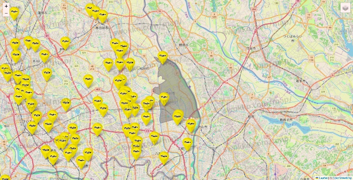 埼玉県のマツモトキヨシの店舗地図
