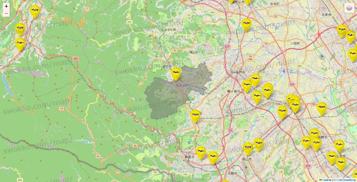 埼玉県のマツモトキヨシの店舗地図