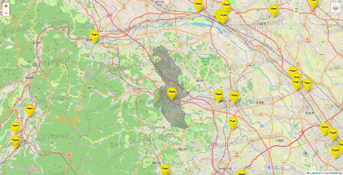 埼玉県のマツモトキヨシの店舗地図
