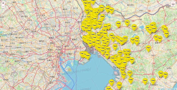 千葉県のマツモトキヨシの店舗地図