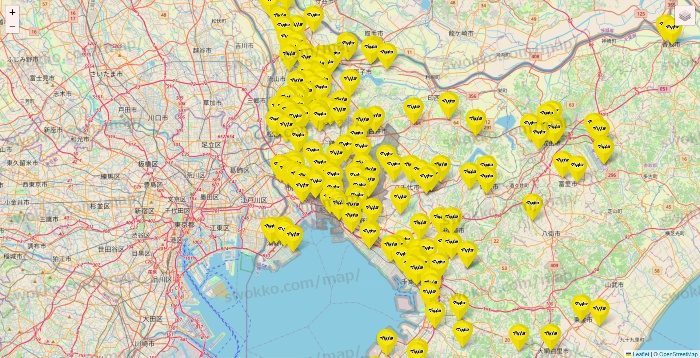 千葉県のマツモトキヨシの店舗地図
