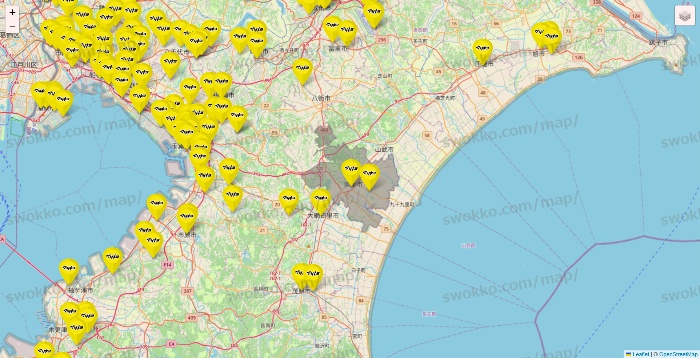 千葉県のマツモトキヨシの店舗地図