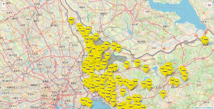 千葉県のマツモトキヨシの店舗地図