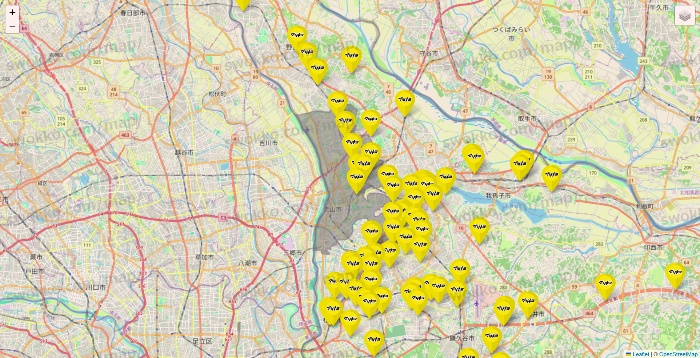 千葉県のマツモトキヨシの店舗地図