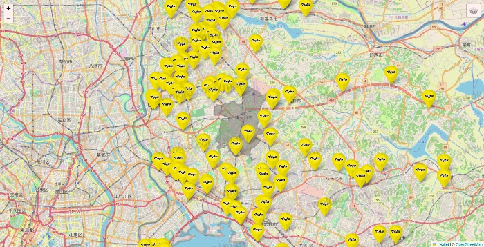 千葉県のマツモトキヨシの店舗地図