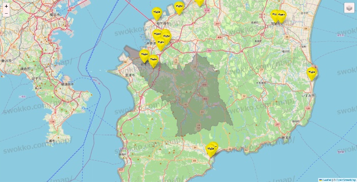 千葉県のマツモトキヨシの店舗地図