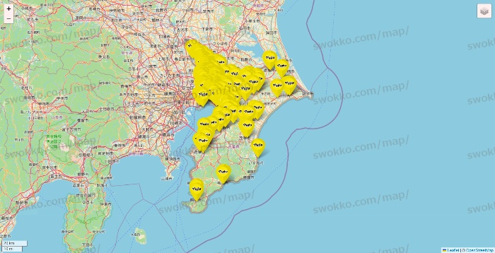 千葉県のマツモトキヨシの店舗地図