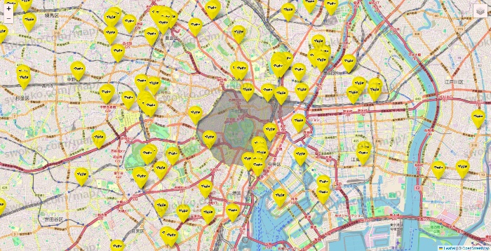 東京都のマツモトキヨシの店舗地図