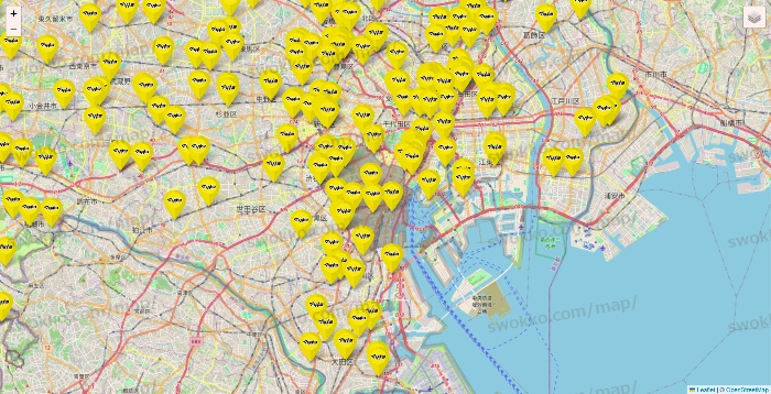 東京都のマツモトキヨシの店舗地図