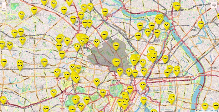 東京都のマツモトキヨシの店舗地図