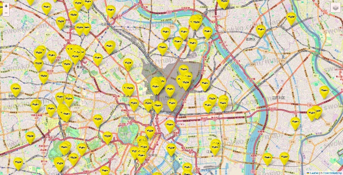 東京都のマツモトキヨシの店舗地図