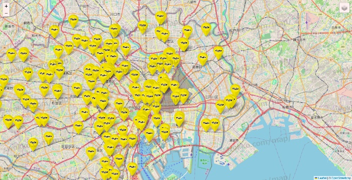 東京都のマツモトキヨシの店舗地図