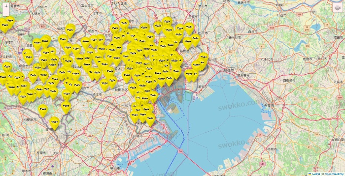 東京都のマツモトキヨシの店舗地図