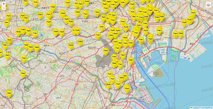 東京都のマツモトキヨシの店舗地図