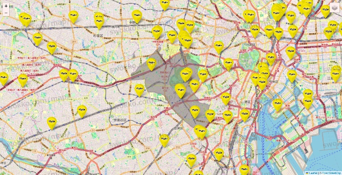 東京都のマツモトキヨシの店舗地図