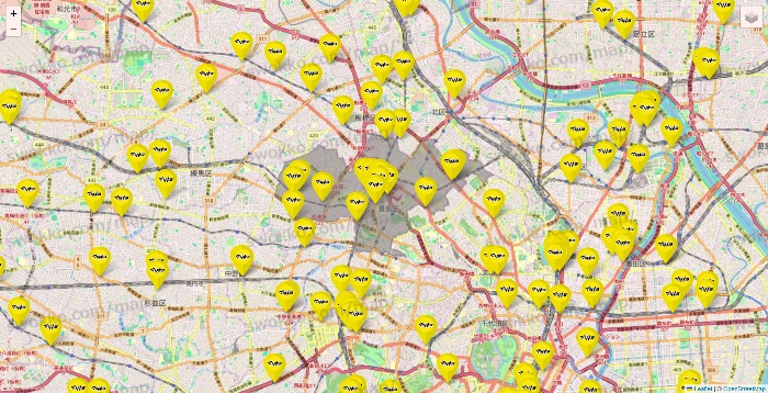 東京都のマツモトキヨシの店舗地図