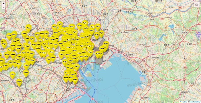 東京都のマツモトキヨシの店舗地図