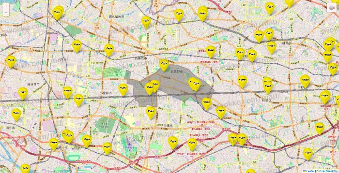 東京都のマツモトキヨシの店舗地図