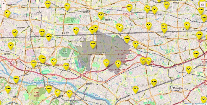 東京都のマツモトキヨシの店舗地図