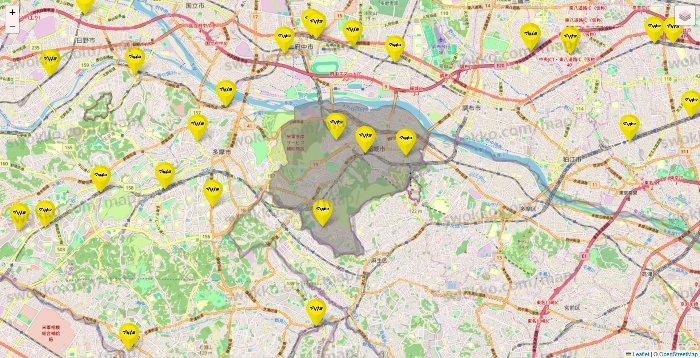 東京都のマツモトキヨシの店舗地図