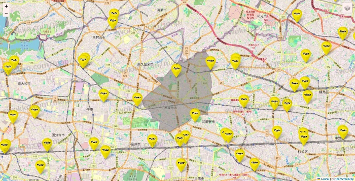東京都のマツモトキヨシの店舗地図