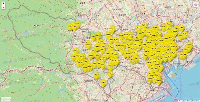 東京都のマツモトキヨシの店舗地図