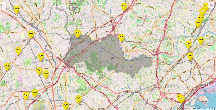 神奈川県のマツモトキヨシの店舗地図