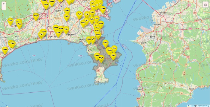 神奈川県のマツモトキヨシの店舗地図