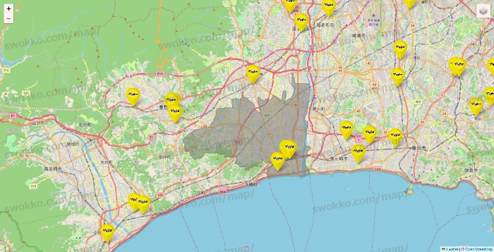 神奈川県のマツモトキヨシの店舗地図