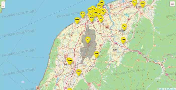 新潟県のマツモトキヨシの店舗地図