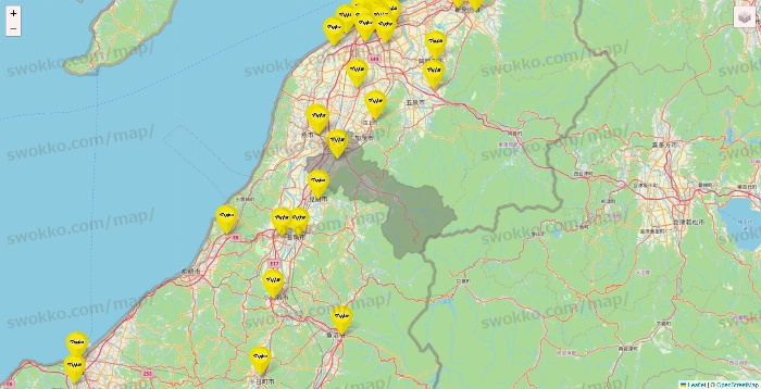 新潟県のマツモトキヨシの店舗地図