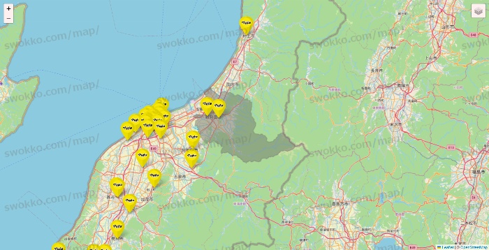 新潟県のマツモトキヨシの店舗地図