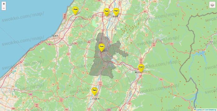 新潟県のマツモトキヨシの店舗地図