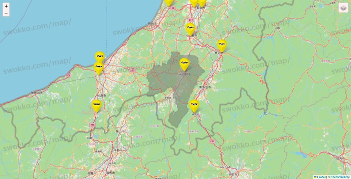 新潟県のマツモトキヨシの店舗地図