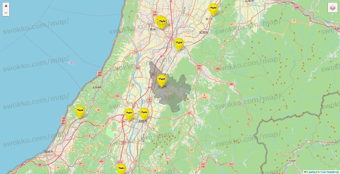 新潟県のマツモトキヨシの店舗地図