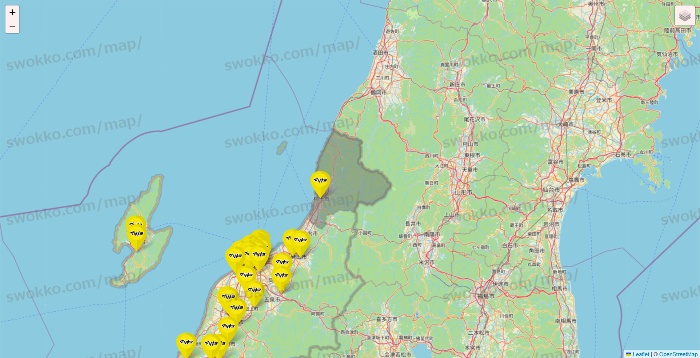 新潟県のマツモトキヨシの店舗地図